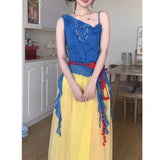 Northern Xinjiang Prairie West Yunnan Dali Tourism Color Dopamine Life Force Wearing A Set Dress Xinjiang Woman