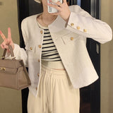2026 Spring And Autumn New Short Small Fragrant Coat Female High-Grade French Fried Street Temperament Button-On-Up Dress Woman