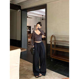 Korean Version Of Fashion Fashion Shoulder Long-Sleeved T-Shirt Women's New Winter Slim Slimming Niche Shirt Hottie Top