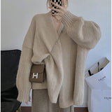 Women Loose Wear 2026 Autumn And Autumn New Solid Color Lazy Style Sweater Open Shirt Knitted Shirt