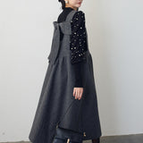 Real Shooting New Bubble Sleeve Nail Bead Lantern Sleeve Sweater + Two Bow Female Hairs Vest Dress Suit