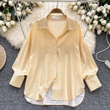 Lightly Cooked Ladies Shirt 2025 New Commuter Collar Single Buckle Cardigan Striped Shirt Women's Casual Top