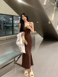 French High-End Pure Windy Fishtail Sling Dress Female Summer Hottie Sexy Thin Ass Long Skirt Tide