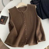 High-Grade Knitted Vest Female French Temperament Simple Yang Suit Vest Stacked With Outer Tops Solid Color Short