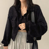 Short Coat Women's Spring And Autumn New Cardigan Korean Version Of The Wick Design Sense Small Chic Black Top