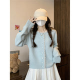 KANING Lace Lace Single-Dcupy Knitted Cardigan 2026 Autumn New Gentle Sweet Sweater Outside Female