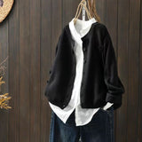 High-End Knitted Cardigan Coat Women's Autumn Dress New Retro Art Relaxed Leisure Long-Sleeved Sweater Coat