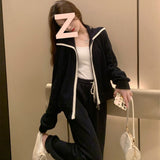 923 # Net Red Sports Set Female Autumn Student Korean Version Of Loose Fashion Leisure Two Sets Of Running Clothes