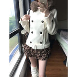 [Wrepe Warmed With 450 Grams Of Velvet] Double Buckle Collar Hooded Coat Women's Autumn And Winter New Top
