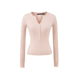 Sweater Women's Autumn/Winter Slot High-End Sleeve Long Sleeve V-Necked Knitted Women's Sweater