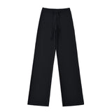 Hottie Summer Thin Drawstring Comfortable Loose Yoga Pants Straight Broad Leg Pants Low Waist Shake Trousers
