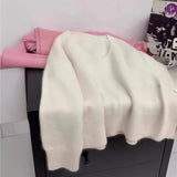 KANING Gentle Wind Age Reduction V Collar Knitted Knitted Women 2026 Autumn And Winter New Loose Lazy Inside Sweater