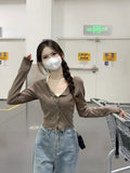 2026 Early Autumn New T-Shirt Long Sleeve Pure Desire To Hang The Design Of A Small Two-Piece Set Of Unique Top