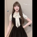 French Vintage Fake Two Dresses Women's Summer New Temperament Bubble Bubble Sleeves