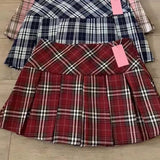 Pink Lattice Half Skirt 100 Folded Skirt Women Summer New High-Rise Thin College Wind Protection Jk Short Skirts Ins