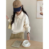KANING Gentle Wind And Milk Sweet Soft Glutinous Polo Collar Sweater Women 2026 Autumn And Winter New Loose Temperament Knitting Shirt