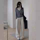 KANING Ramming Two-Piece Knitted Jersey Woman 2026 Autumn New Korean Design Sense Bottom Sweater Woman