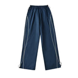 Spice Girls White Striped Straight-Fitting Casual Sports Arc Design Niche Loose Trousers Drag Ground Leg Length