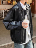 Vintage Brown Leather Women's Short 2025 Autumn Small Korean Version Of Loose Leather Jacket Handsome Locomotive Jacket