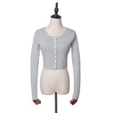 Spring Repair Single-Dcupuncture Knitted Cardigan Short-Sleeved Original Collar Coat Top