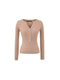 Sweater Women's Autumn/Winter Slot High-End Sleeve Long Sleeve V-Necked Knitted Women's Sweater