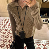 KANING Korean Version Of Self-Repair Polo Collar Knitted Shirt 2026 Autumn And Winter New Soft-Clip High-End Hooded Sweater