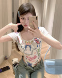 Hottie Pure Want To Repair Short-Sleeved T-Shirt Girls Summer Waist Thin Dressing Design Sense Niche Chic Top
