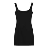 Sexy Hottie Pure Lust Wind Hanging Tie Dress Women's Summer New Vest Waist Small Black Ass Short Skirt