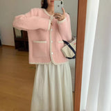 KANING Imitation Sabled Pearl Knitted Cardigan 2026 Autumn New French Small Scented Sweater Jacket
