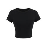 Basic Shoulder-Closing Short-Sleeved T-Shirt Women 2025 Summer Round Collar Solid Color T-Shirt Inside The Bottom Shirt Top
