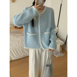 KANING Imitation Sabled Pearl Knitted Cardigan 2026 Autumn New French Small Scented Sweater Jacket