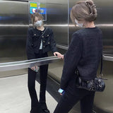 Black Small Scented Coat Woman 2026 Spring And Autumn New French High-End Sense Of Small Man Repair Short Top