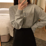KANING Tender Love Buckle Pink Knitted Cardigan Women 2026 Autumn New Women's Clothing Outside The Small Open Shirt