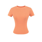 Summer Shoulder Ant Waist T-Shirt Thread Solid Color Foundation Repair Bottom Wide Edge Round Neck Bottom