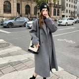 High-Grade Black Hair, The Coat Woman 2025 Autumn And Winter New Korean Version Of Loose Long Hepburn Style Temperament Coat Woman