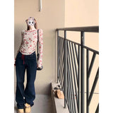 Net Yarn Hollow Back Strap To Shredded Flower Sunscreen T-Shirt Sweet Hot Hot Babie Wearing Alone Special Long-Sleeved T-Shirt Girl