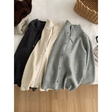 LEKA Old Money Style High-Necked Double Zipper Knitted Cardigan Women 2026 Autumn And Winter New Solid Color Design Sweater Jacket