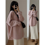 KANING Korean Version Of Gentle Lazy Wind Knitted Women 2026 Autumn And Winter New Solid Color Jacket Sweater Women