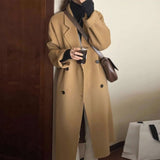 2025 Autumn And Winter New Wool Coat Female Korean Version Of Loose Temperament Elegant Long Coat Outside The Female