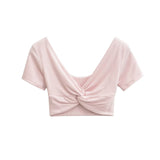 Spice Girls Fashion Personality Blogger Double-Layer Knot Short-Sleeved T-Shirt