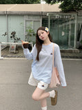 Casual Crash Striped T-Shirt Sunscreen 2026 Women's Spring And Autumn Niche Design With Thin Striped Long-Sleeved Top