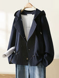 Autumn Hooded Short Windcoat Lady 2025 Spring And Autumn New Loose This Year's Popular Coat Woman