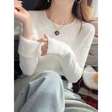 KANING Autumn And Winter Plus Velvet Sweater Women's New Thick One-Piece Velvet Collar Collar Warm Knitted Bottom Shirt