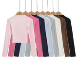 Spice Girls Pink T-Shirt Girl Slim Thin Sleeves With Bottom Top Pure Lustful Wind