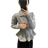 KANING Red Bright Silk Small Fragrant Wind Waist Sweater 2026 Spring New Lazy French Knitted Open Shirt