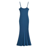 Hottie Sexy U-Neck Waist Slimmed Skirt Dress Dress Street Long Dress Show Skinny Fish Tail