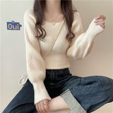 Knitted Bottom Shirt Women's Autumn And Winter 2026 New In The New Air With Low-Necked Long-Sleeve Tops To Put On The Head Sweater Winter