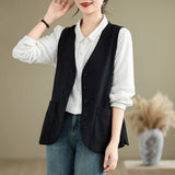 Real Shooting Cotton Cana Woman Short 2026 Spring Summer Korean Version Of The Middle-Of-Age Mother Retro Shoulder Horse Clip Wearing Thin Vest