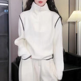 KANING Semi-Zipper Collar Loose Lazy Knitting Shirt 2026 Autumn And Winter New Design Sense Niche Hooded Sweater