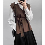 KANING Early Autumn Solid Color Knitted Vest Women 2026 Autumn And Winter New Loose Folding Tack Tice Tice Tice